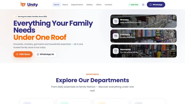 The Unity Super Store website