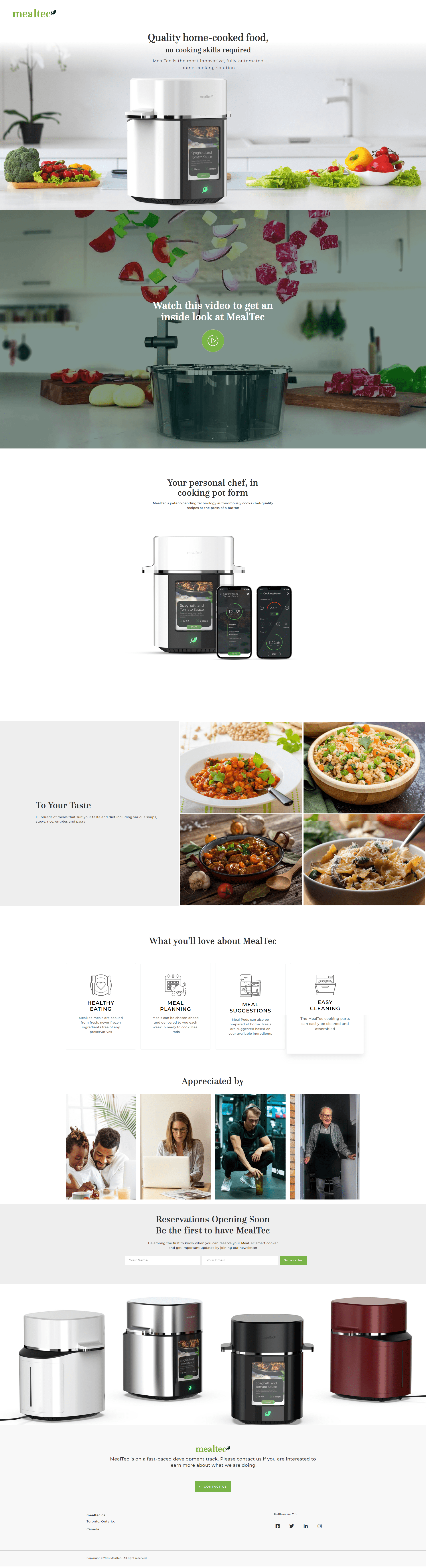 Mealtec – Quality Home Cooked Food Mealtec Ca - Wordpress Development